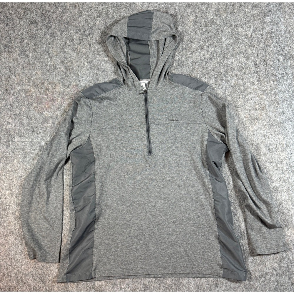 Calvin Klein Men's Size Small Gray Hoodie Active Quarter Zip Pullover